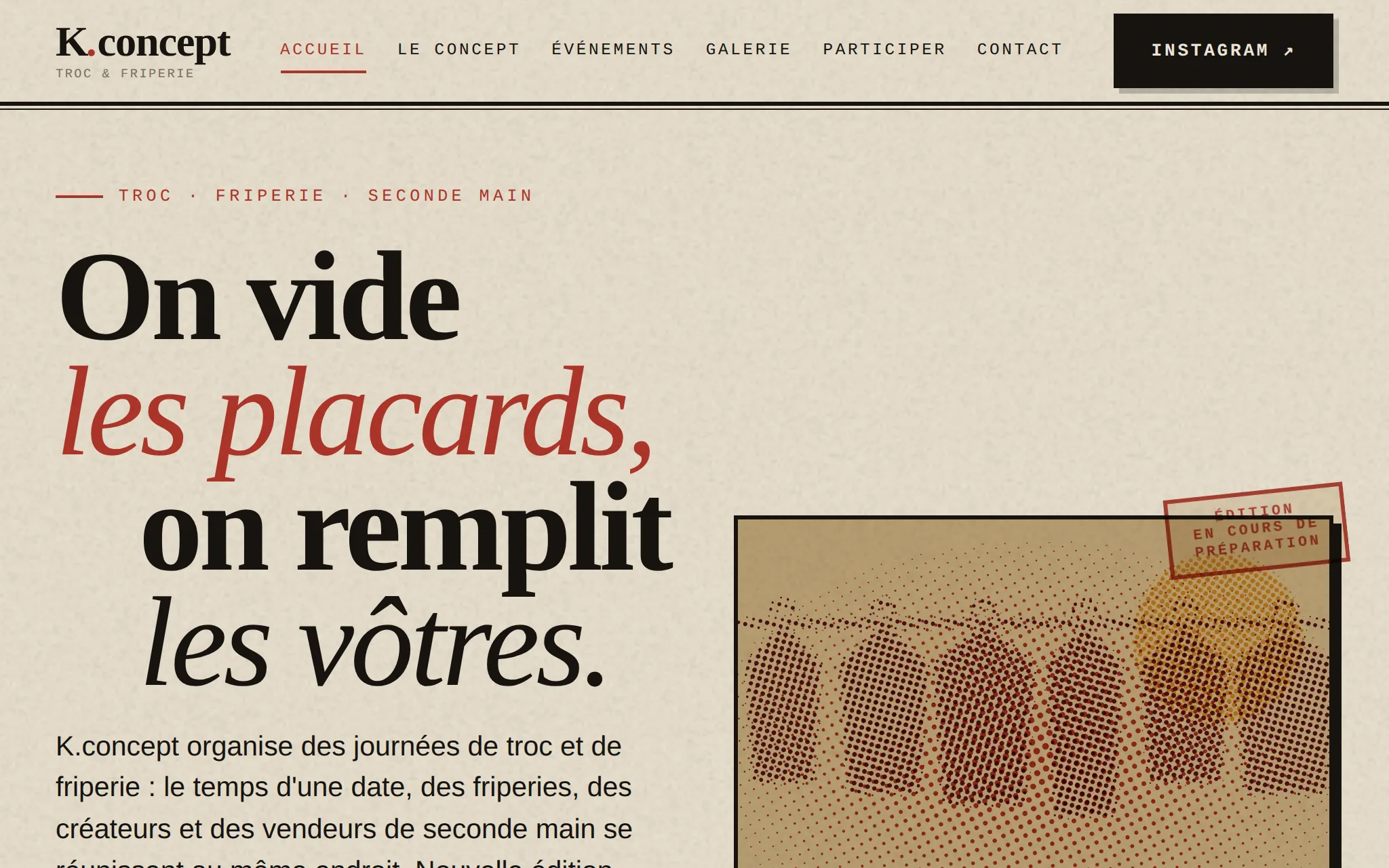 Capture du site K.concept réalisé par NovaWeb